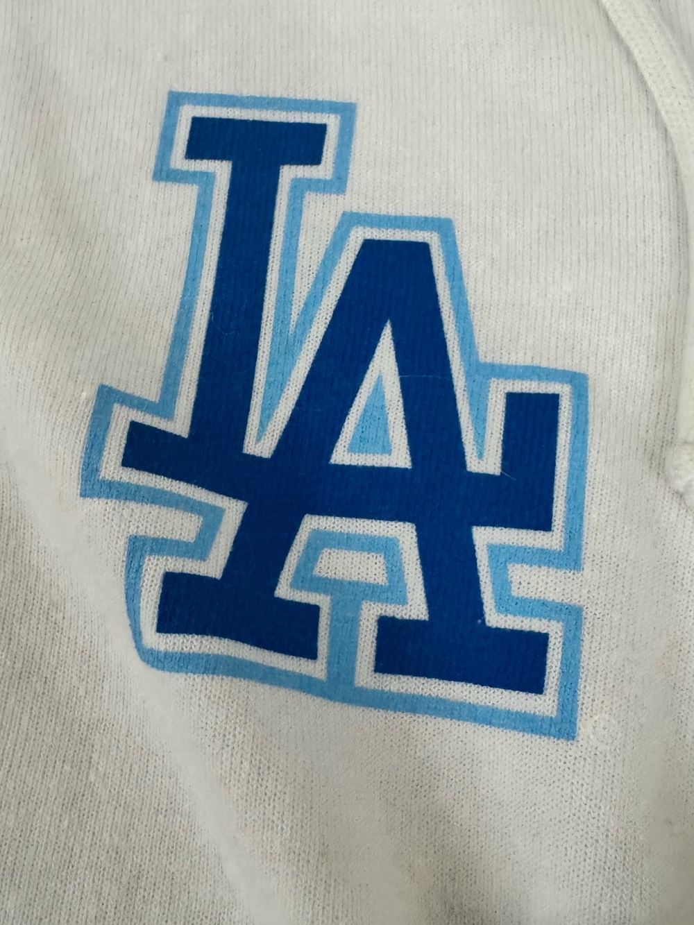 Aviator Nation White Dodgers Zip Hoodie with Blue stripes - Picture 3 of 8